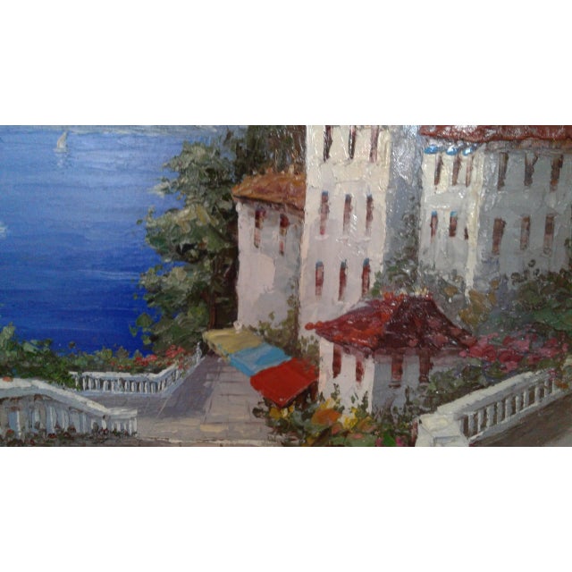 Expressionism Mediterranean Scene by Antonio Di Viccaro Original Oil Painting ,Ca 1980 For Sale - Image 3 of 5