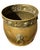 English Early 20th Century Large Turn-of-the-Century Brass Jardinière Cachepot With Lion Ring Handles and Repoussé Rose Banding For Sale - Image 3 of 8