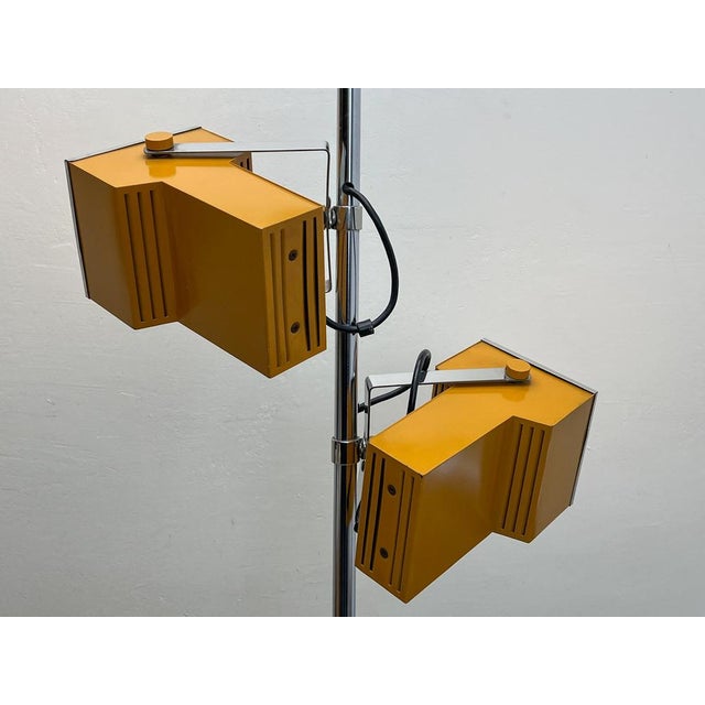 Ochre Twin Spot Floor Lamp in the style of Philips, 1970s For Sale - Image 6 of 16