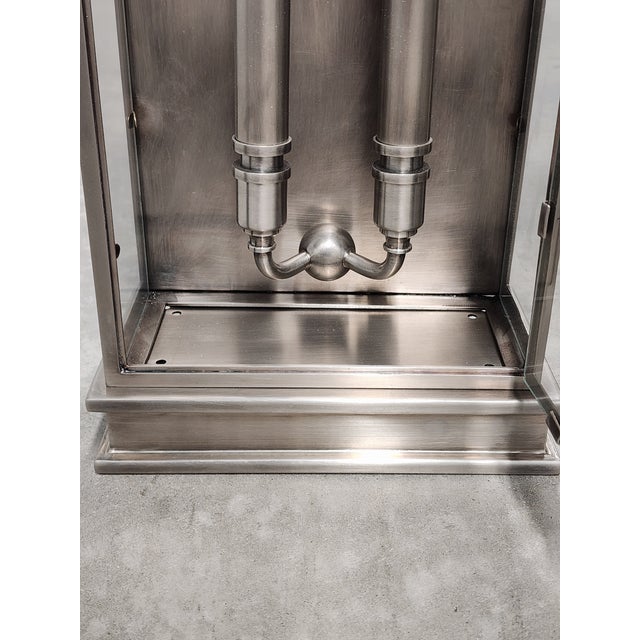 Chapman & Myers Polished Nickel Linear Wall Lanterns- A Pair For Sale - Image 9 of 15