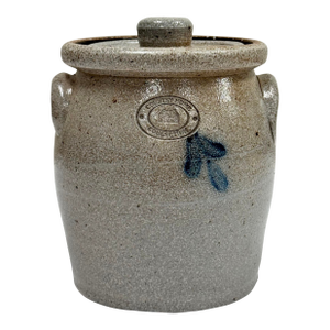 Vintage Salt Glaze Handmade Lidded Rowe Pottery Crock
