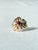 Vintage Mid-Century 18k Yellow Gold Garnet and Diamond Flower Cluster Ring, Size 7 For Sale - Image 12 of 12