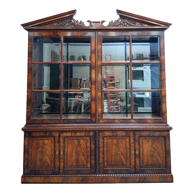 Flame Mahogany Display Cabinet, 1990s For Sale