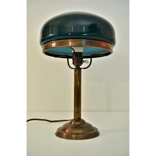 Swedish Grace Copper and Hand Blown Glass Table Lamp, 1925 For Sale - Image 11 of 12