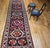 Persian Vintage Persian Bakhtiari Wide Runner, Handwoven Wool, Floral Bouquet Design, Navy & Red, 4x13 For Sale - Image 3 of 17