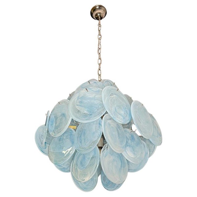 Italian Murano Glass Disc Chandeliers, 1990, Set of 2 For Sale - Image 10 of 15