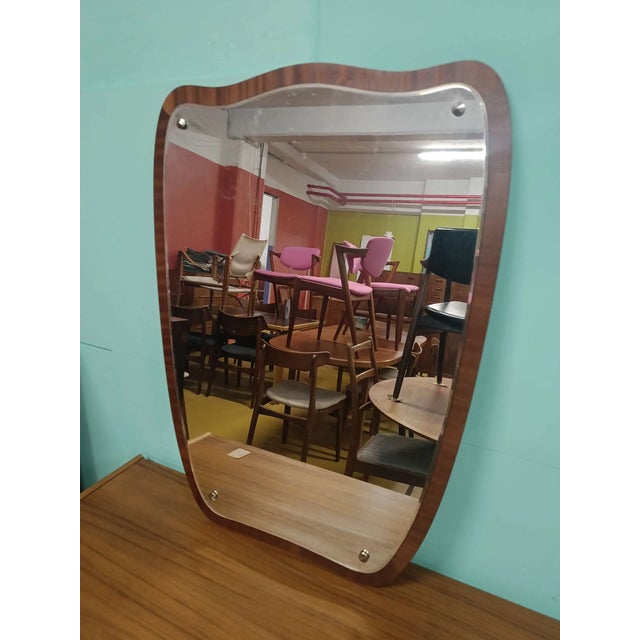 1950s Vintage Swedish Mahogany Mirror, 1950s For Sale - Image 5 of 5