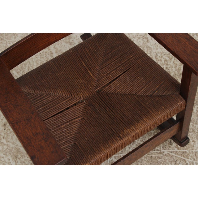 Brown Gustav Stickley Antique Mission Oak Youth Diminutive Rocking Chair For Sale - Image 8 of 15