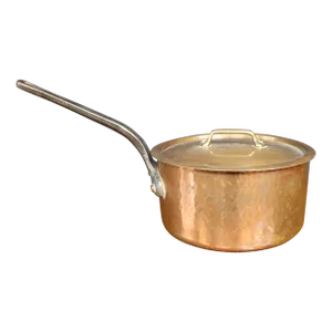 French Hand-Hammered Copper Saucepan