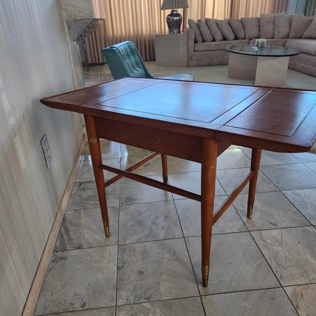 1950s Drop Leaf Walnut Side Table Copenhagen Lane Altavista For Sale - Image 9 of 16