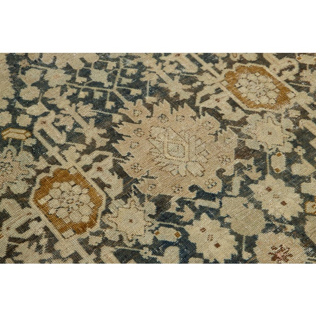 Textile Naby Blue Antique Karabaugh Wool Runner Designed With Floral Pattern For Sale - Image 7 of 9