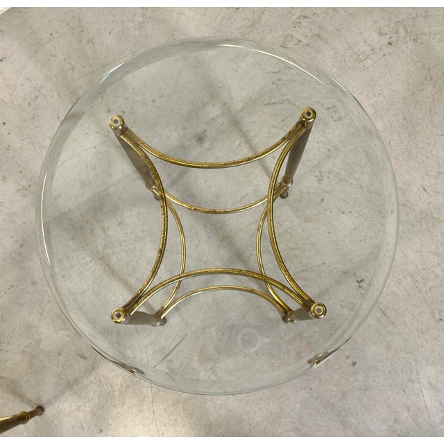 Round Brass and Glass Coffee Tables, 1960s, Set of 2 For Sale - Image 10 of 13