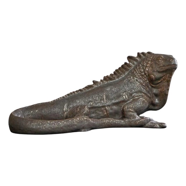 Vintage Glazed Studio Pottery Iguana, 1950s For Sale