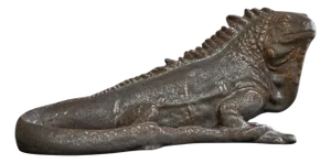 Vintage Glazed Studio Pottery Iguana, 1950s