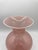 Vase from the Barovier & Toso glassworks in Murano, made of pink half-filigree with a white border. Given the signature,...