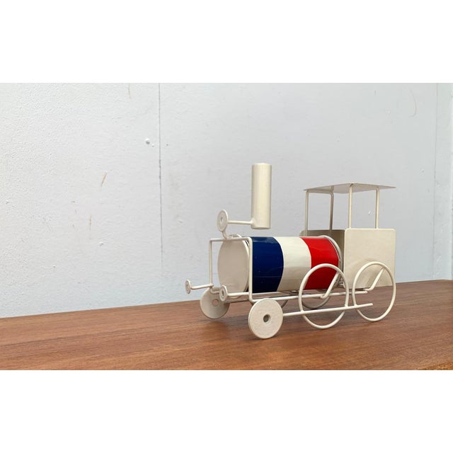 Vintage French Flag Tin Locomotive Figurine For Sale - Image 6 of 18