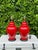 Late 20th Century Vintage Crackle Glazed Red Ceramic Table Lamps, Pair For Sale - Image 5 of 10