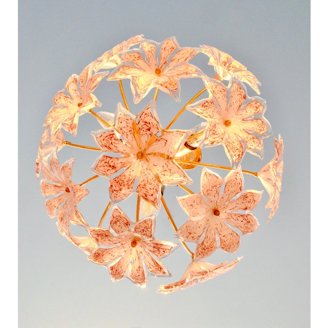 Exquisite Mid-Century Murano Glass Floral Chandelier, 1970s For Sale - Image 6 of 7