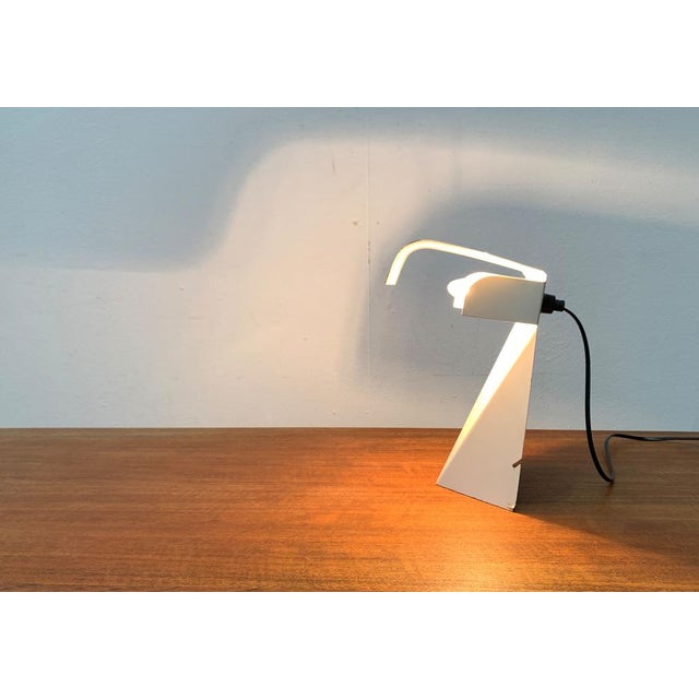 Mid-Century Italian Space Age Minimalist Tole Table Lamp by G. Grego, 1960s For Sale - Image 9 of 18