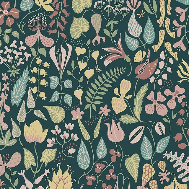 Borastapeter Herbarium Wallpaper in Spruce For Sale