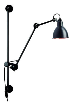 Black and Copper Lampe Gras N° 210 Wall Lamp by Bernard-Albin Gras