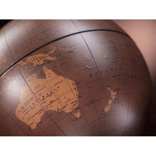 Contemporary Orbis Tecnocuoio Globe by Zoffoli Mappamondi For Sale - Image 3 of 10