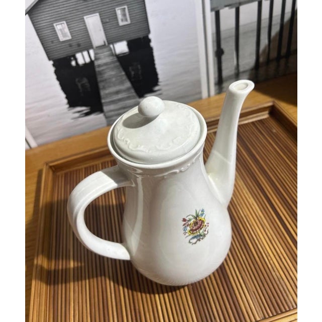 Digoin & Sarreguemines Vintage French Sarreguemines-Digoin “Cantaloup” Floral Coffee Set, Coffee Pot & 10 Cups - 11 pcs For Sale - Image 4 of 6