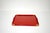 Rectangular red lacquered tray with brass corners, an iconic piece of modern antiques from the Rue Royale Exclusive...