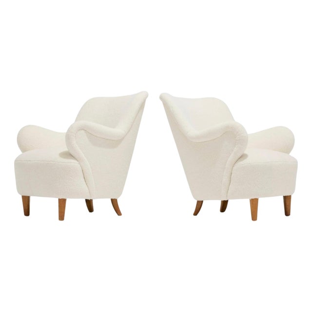 Pair of Gustav Axel Berg Swedish Club Chairs Circa 1945 For Sale