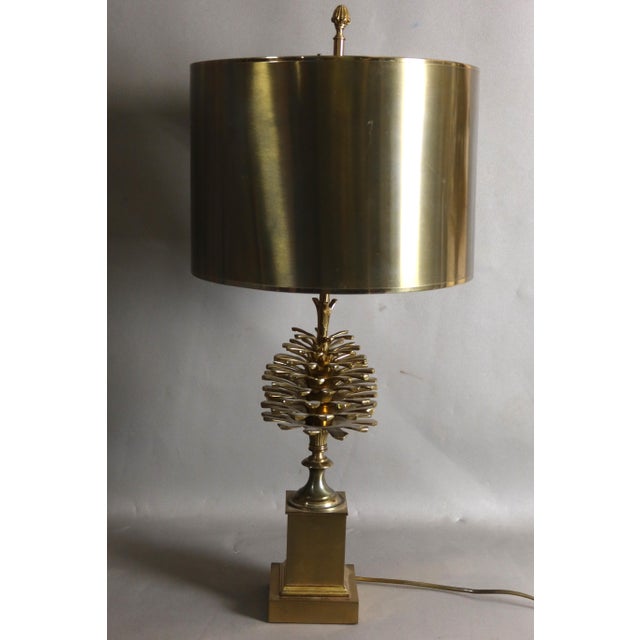Gold Bronze Lamp from Maison Charles, 1970s For Sale - Image 8 of 9