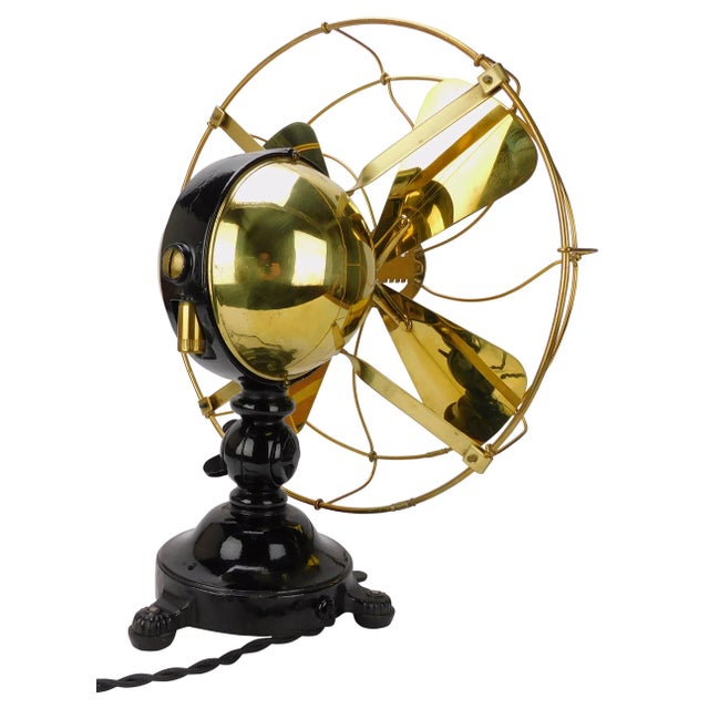 1903 Jandus Ball Motor 32v Dc Tab Foot Desk Fan Restored For Sale In Charlotte - Image 6 of 10