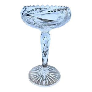 Antique American Brilliant Period Comport Bubble Stem