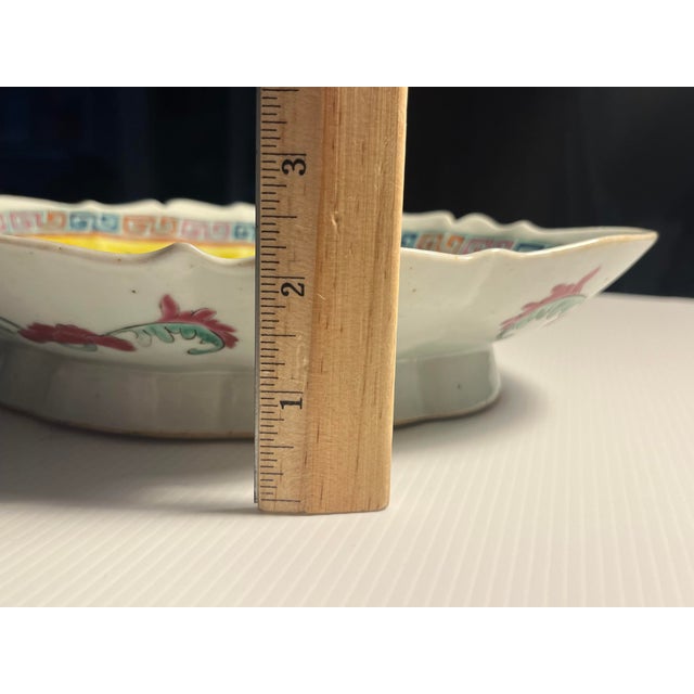 Circa 1930s Chinese Republic Era Famille Jaune Footed Dish Qianlong Mark For Sale - Image 12 of 12