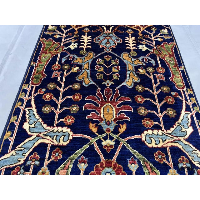 Blue Afghan Sultani Natural Dye Wool Runner Rug, Persian Bijar Design, 2′9″ × 13′2″ For Sale - Image 12 of 18