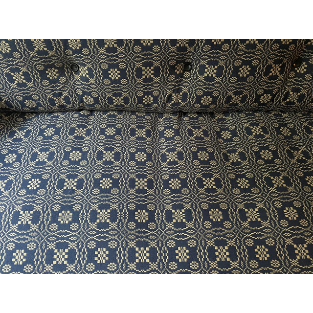 Mid-Century Modern Blue Patterned BDDW Sofa For Sale - Image 3 of 7