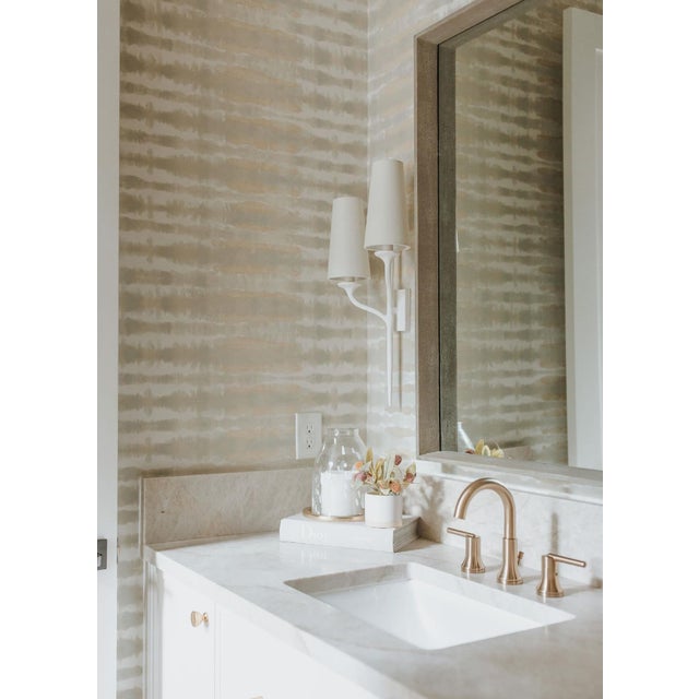 Modern Made Goods Faux Shagreen Mirror in Ivory For Sale - Image 3 of 4