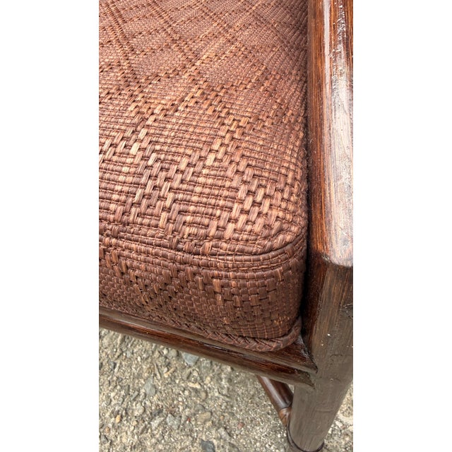Set of 6 McGuire Organic Modern Double-Caned Dining Chairs in Tobacco Finish For Sale - Image 12 of 16