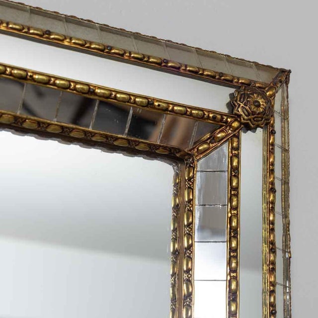 1960s French Brass Beaded Mirror For Sale - Image 4 of 14