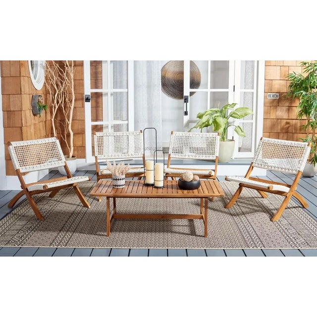 Contemporary Blaze 5 Piece Living Set - Natural/White For Sale - Image 3 of 8