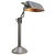 Silver aluminium desk light / banker’s lamp 2,5 meter black cotton flex, plug and switch in base B15 bulb holder. European...