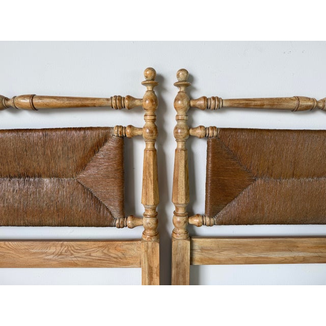 Bring timeless coastal charm to your bedroom with this beautiful pair of vintage 1980s twin-size headboards. Crafted from...