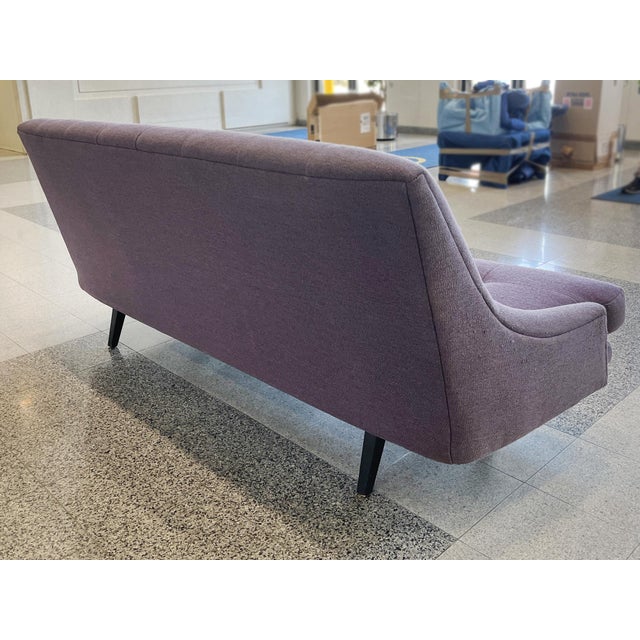 1960s Danish Modern Sofa in Lavender Linen For Sale - Image 14 of 14