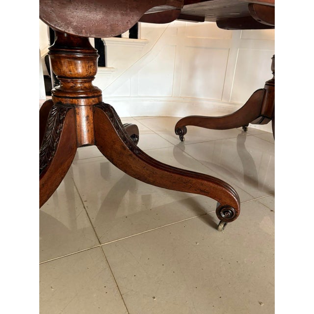 Antique Regency Three-Pillar Mahogany Dining Table, 1825 For Sale - Image 10 of 13