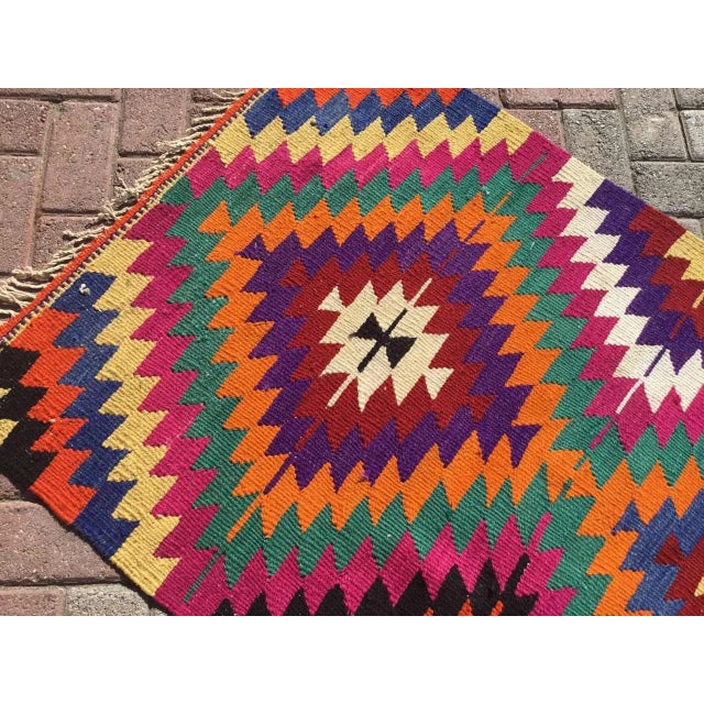 1960s Small Bohemian Kilim - 54" X 33" For Sale - Image 5 of 10