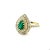 1.38 Carat Colombian Emerald Double Halo Diamond Yellow Gold Ring, Size 6.5 For Sale - Image 4 of 10