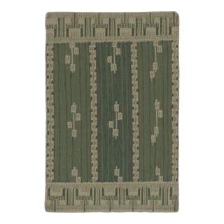 Rug & Kilim’s Scandinavian-Inspired Rug, Swedish Minimalist Geometry in Green For Sale