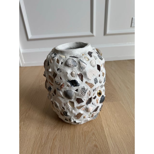 Rare Large 12" "Sea Ephemera" Shell Mosaic Vessel/Memory Jar by Memor (Maxine Midtbo) For Sale In Chicago - Image 6 of 10
