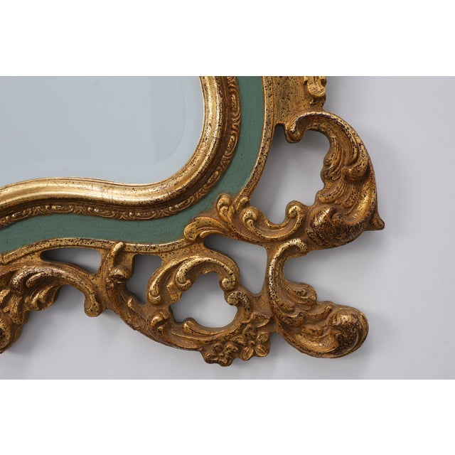 Gold 20th Century Florentine Gilt Mirror with Openwork Acanthus Scrolls, Italy, 1950s For Sale - Image 8 of 12