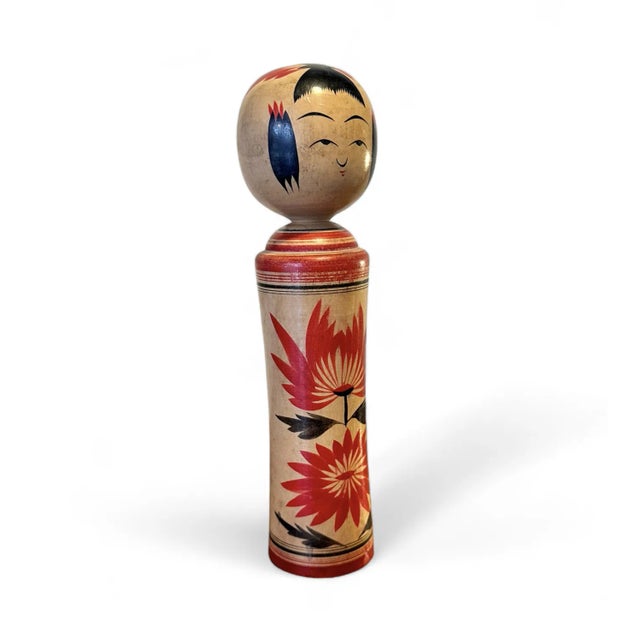 1950s Vintage Japanese Hand Carved Naruko Kokeshi Doll, 1950s For Sale - Image 5 of 6
