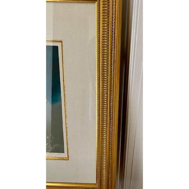 Original, Signed Framed Art in Teal, Gold and Tobacco by Jean Richardson For Sale - Image 9 of 12